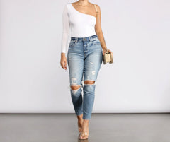 Chic Vibes One Shoulder Bodysuit