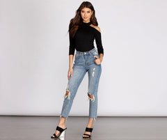Cold Shoulder Knit Bodysuit