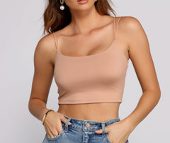 Double Strap Basic Crop Top