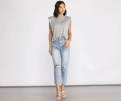 Crew Neck Basic Muscle Tee