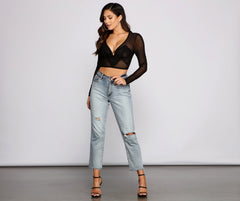 Simply Stunning Sheer Mesh Crop Top