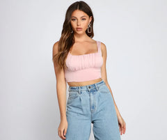 Next Level Ruched Cropped Tank Top