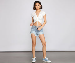 Drawn To You Ruched Floral Crop Top