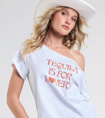 Tequila Is For Lovers Crop Graphic Tee