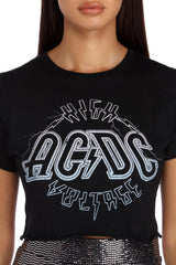 High Voltage AC/DC Cropped Tee