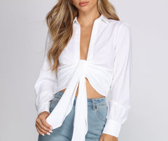 Out Of Office Tie Blouse