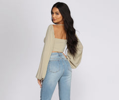 Issa Vibe Tie Front Crop Top