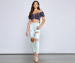 So Fab Ditsy Floral Crop Top