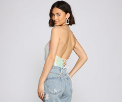 All The Glitz Chainmail Halter Top