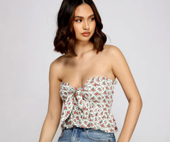 Pop Of Florals Peplum Top