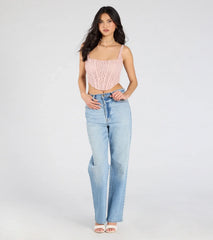 Beauty So Demure Lace-Up Corset Top