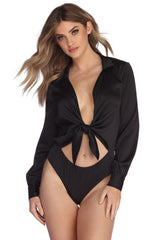 Tied With Class Satin Bodysuit