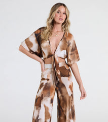 Off To Paradise Tie-Front Crop Top