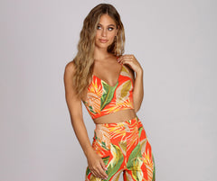 To Paradise Printed Crop Top