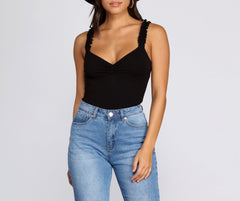 So Easy Cinched Ruffle Tank