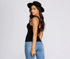 So Easy Cinched Ruffle Tank