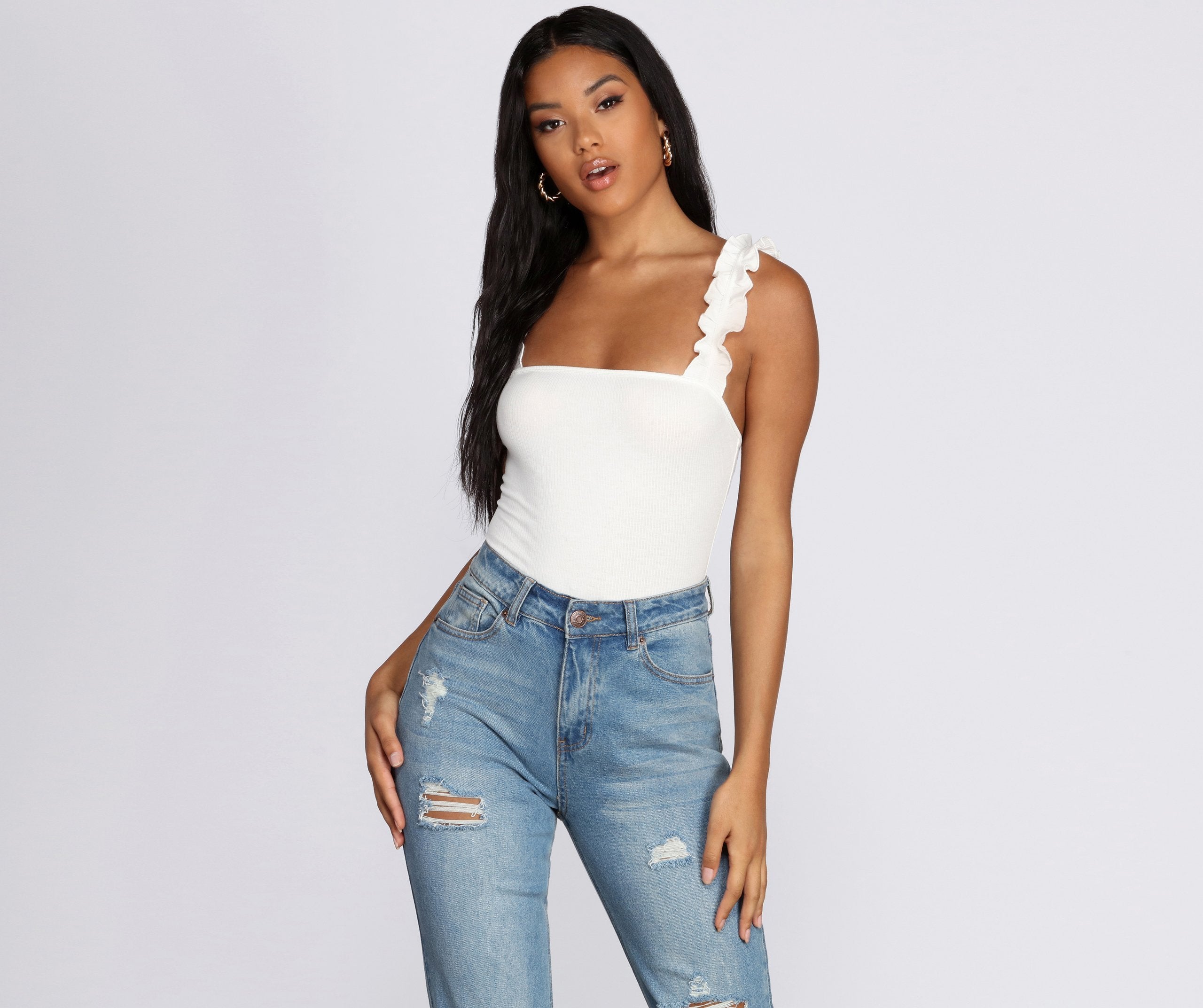 Ruffle Knit Up Bodysuit