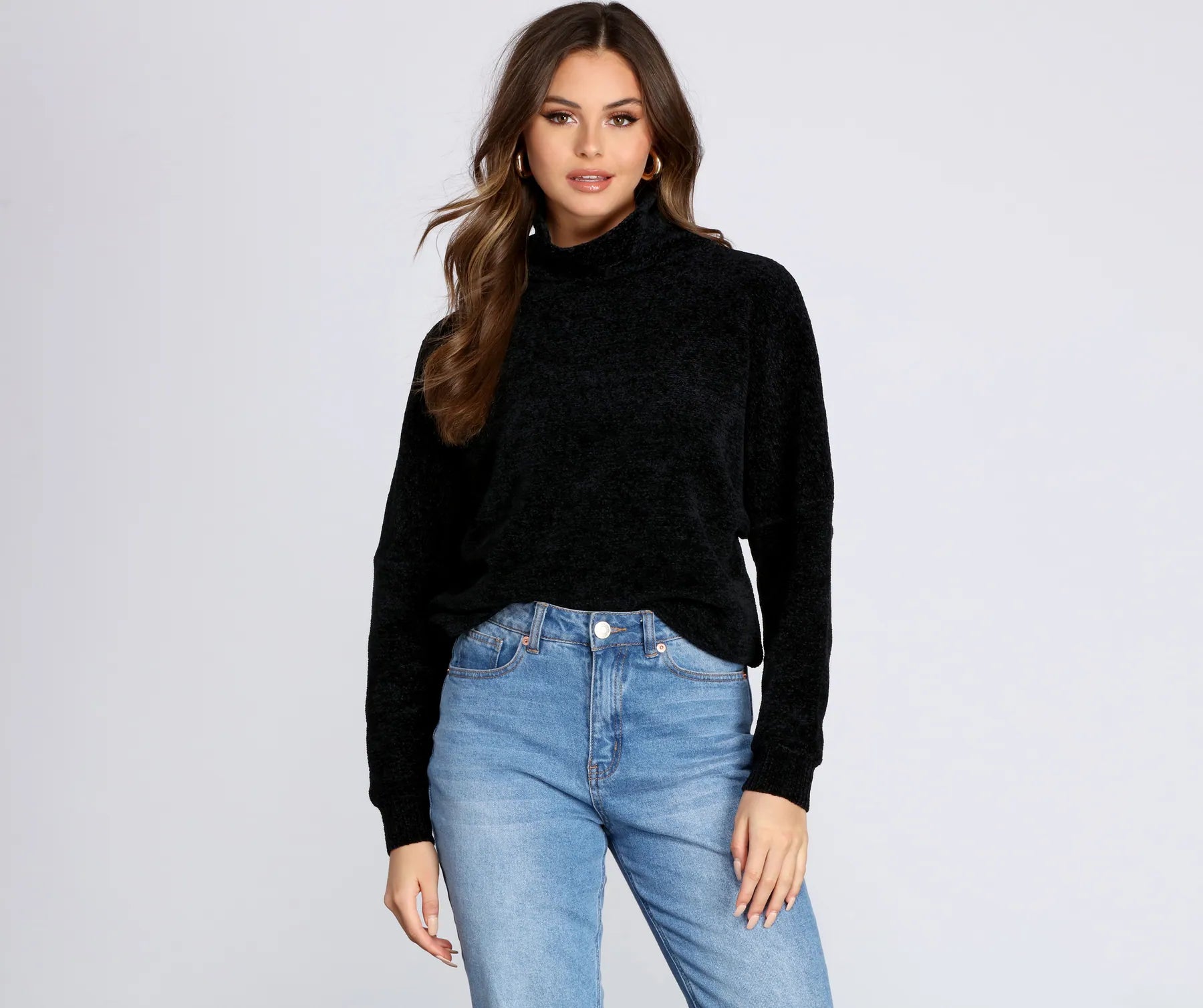 Cozy In Chenille Turtleneck Sweater