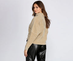 Cozy In Chenille Turtleneck Sweater