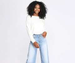 Brushed Knit Boat Neck Pullover