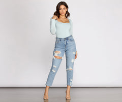 Feelin' Knit Long Sleeve Bodysuit