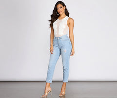 Floral Applique Mesh Bodysuit