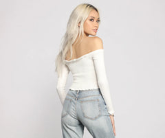 Off The Shoulder Ribbed Top