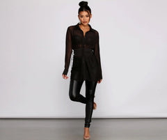 Chic And Sheer Mesh Tunic