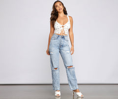Trendy Blooms Ditsy Floral Crop Top