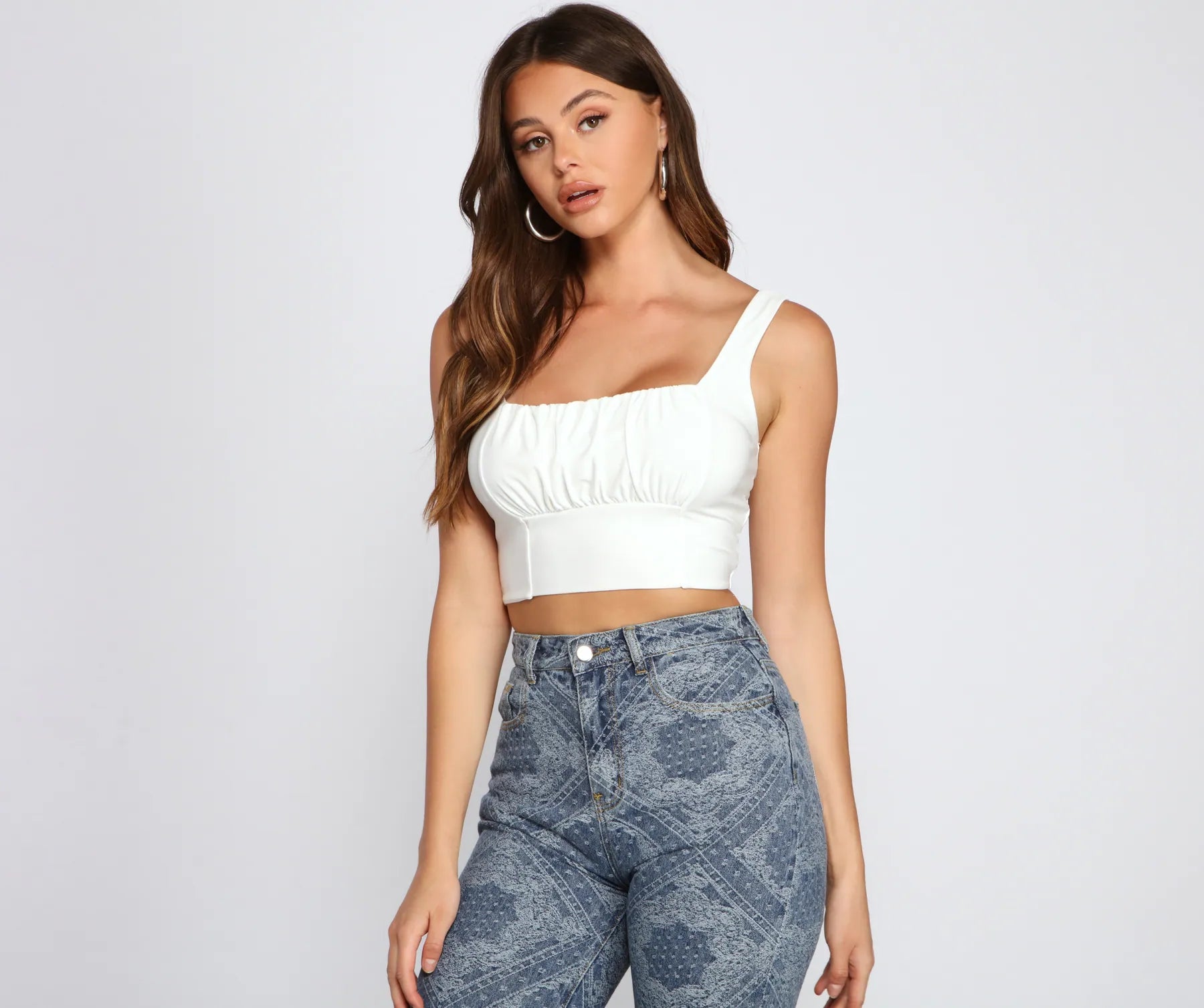 Next Level Ruched Cropped Tank Top