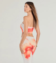 Outside The Lines Floral Print Crop Top