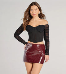 Downtown Looks Long Sleeve Mesh Bustier