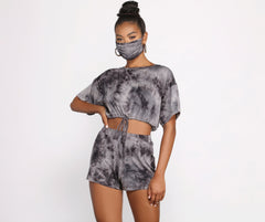 Tie Dye Dolman Sleeve Crop Top