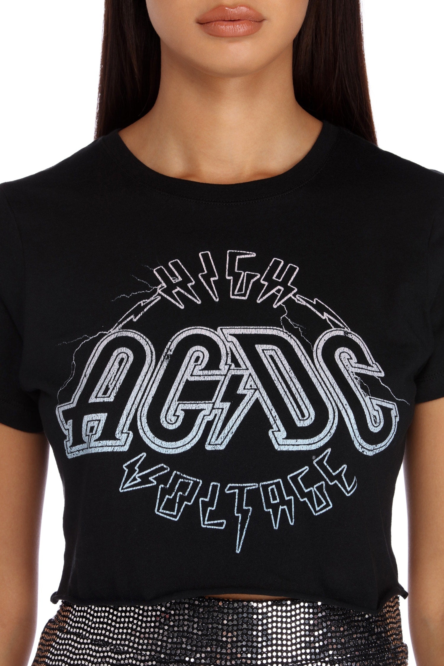High Voltage AC/DC Cropped Tee