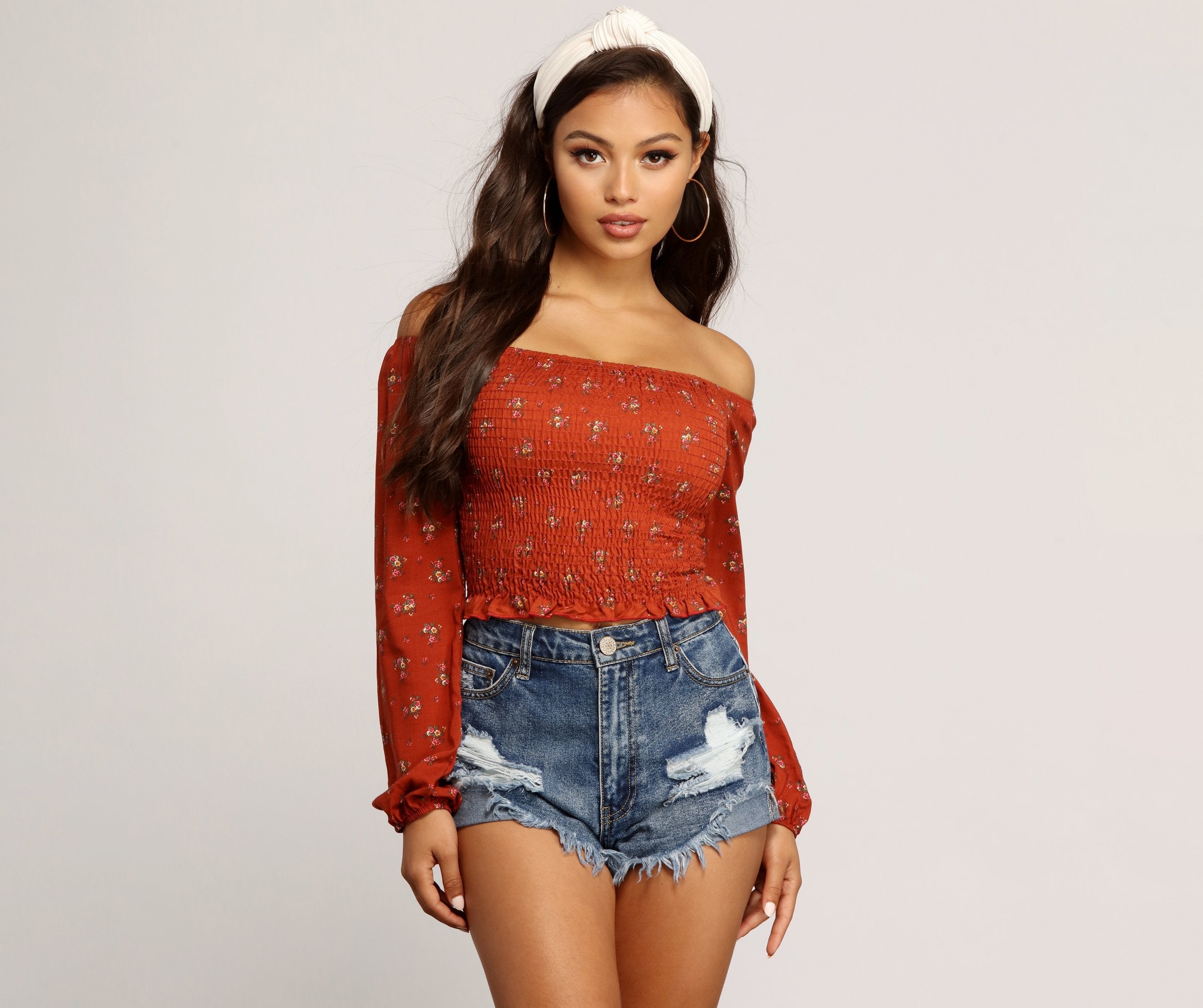 Cutie In Floral Smocked Top