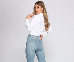 Out Of Office Tie Blouse