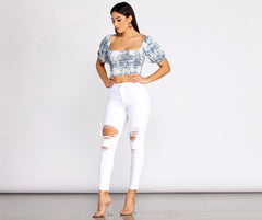 Major Trendsetter Tie Dye Gauze Crop Top