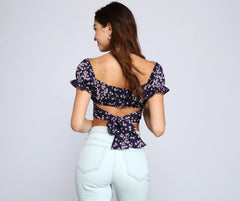 So Fab Ditsy Floral Crop Top