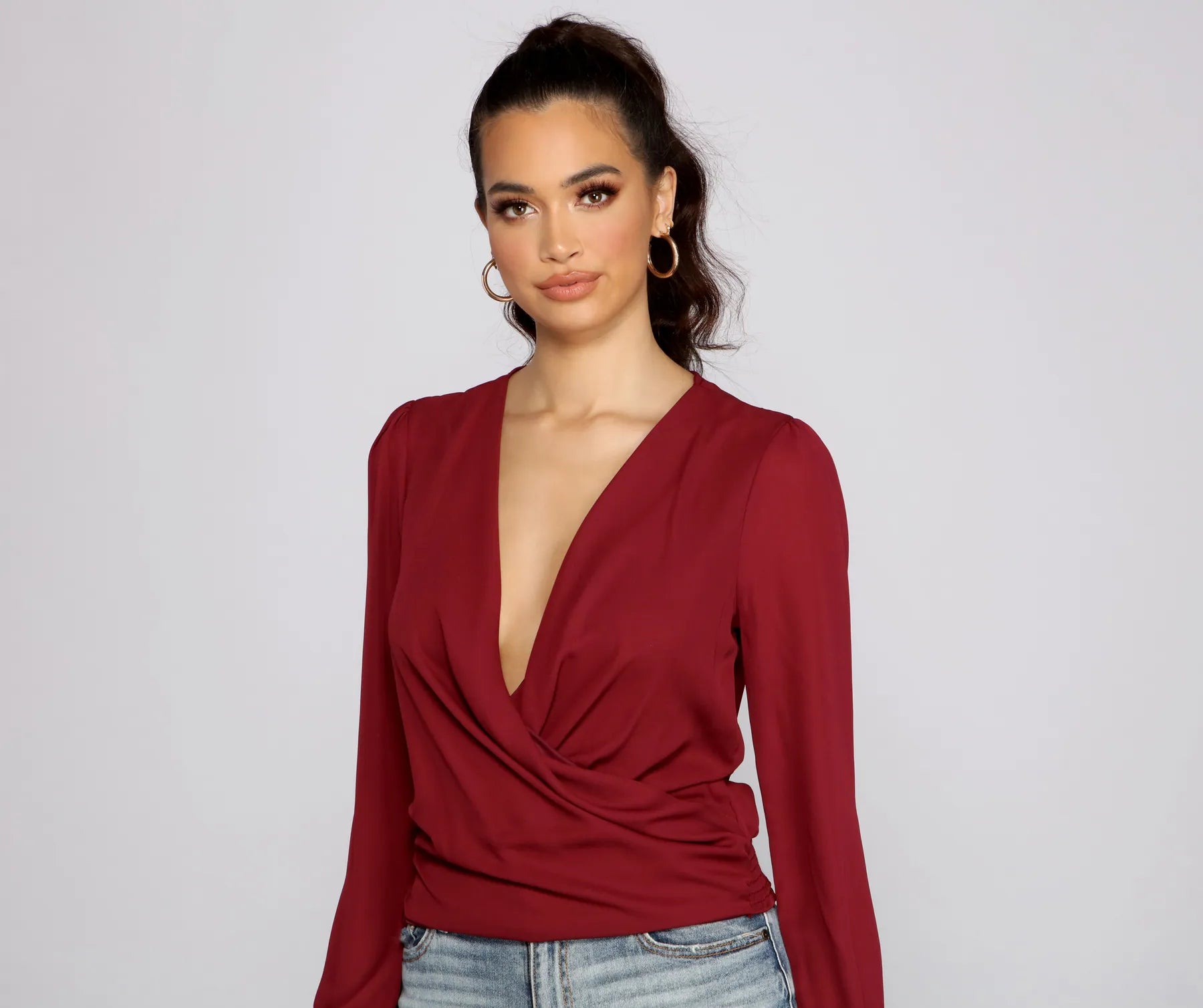 Moment of Luxe Chiffon Surplice Top