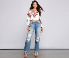 Forever Stunning Floral Cropped Blouse
