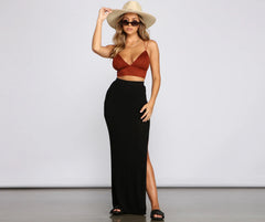 Candid Chic Faux Suede Crop Top