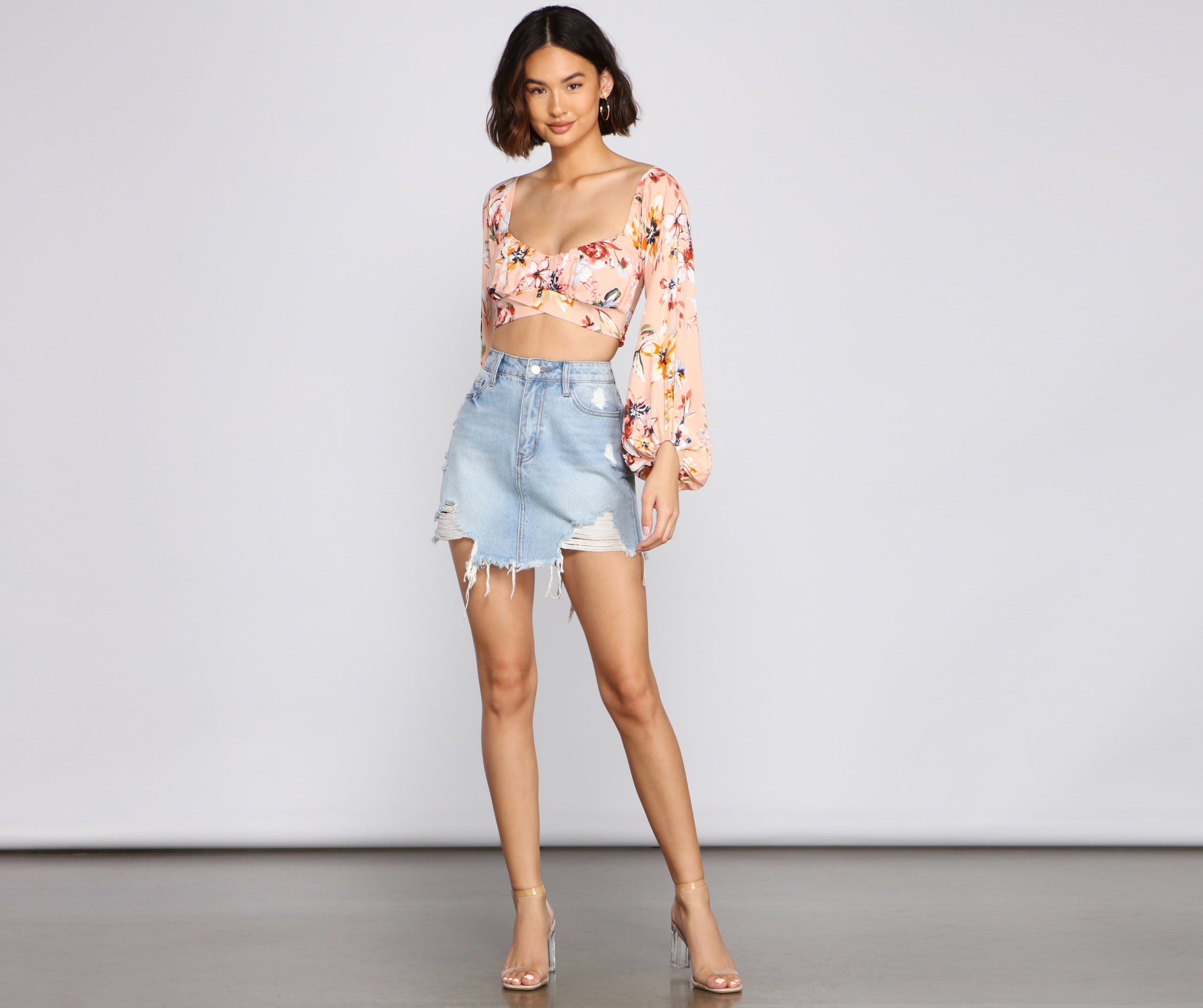 Flirty In Floral Crop Top