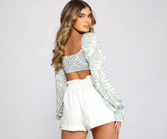 Dreamy Vacay Vibes Tie-Front Top