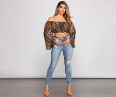 Purrfect Style Chiffon Crop Top