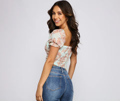 Painted In Paisley Cropped Corset Top