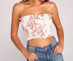 Caught In A Floral Gauze Smock Top