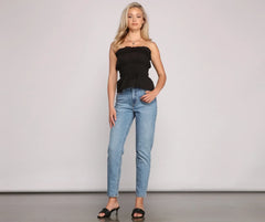 Stylishly Smocked Tube Top