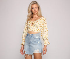 Sealed In Florals Bow Crop Top