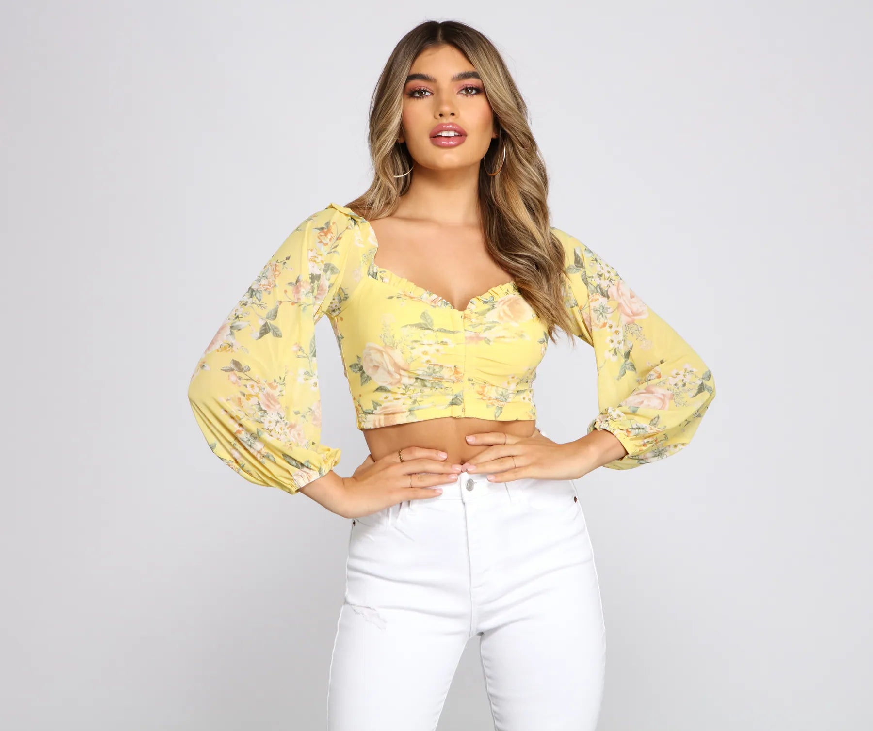 Off The Shoulder Floral Sensation Crop Top