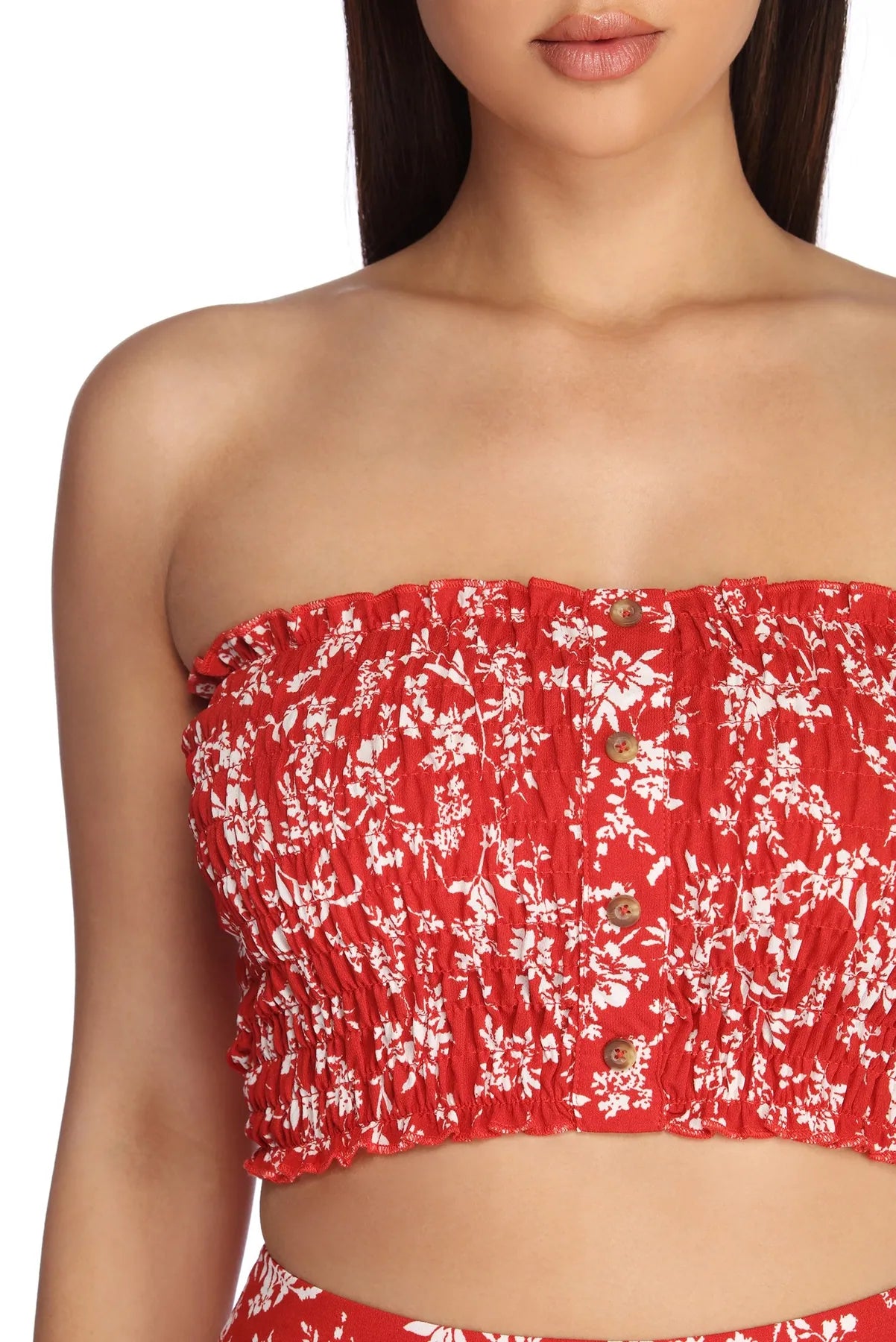 On Vacay Floral Smocked Tube Top
